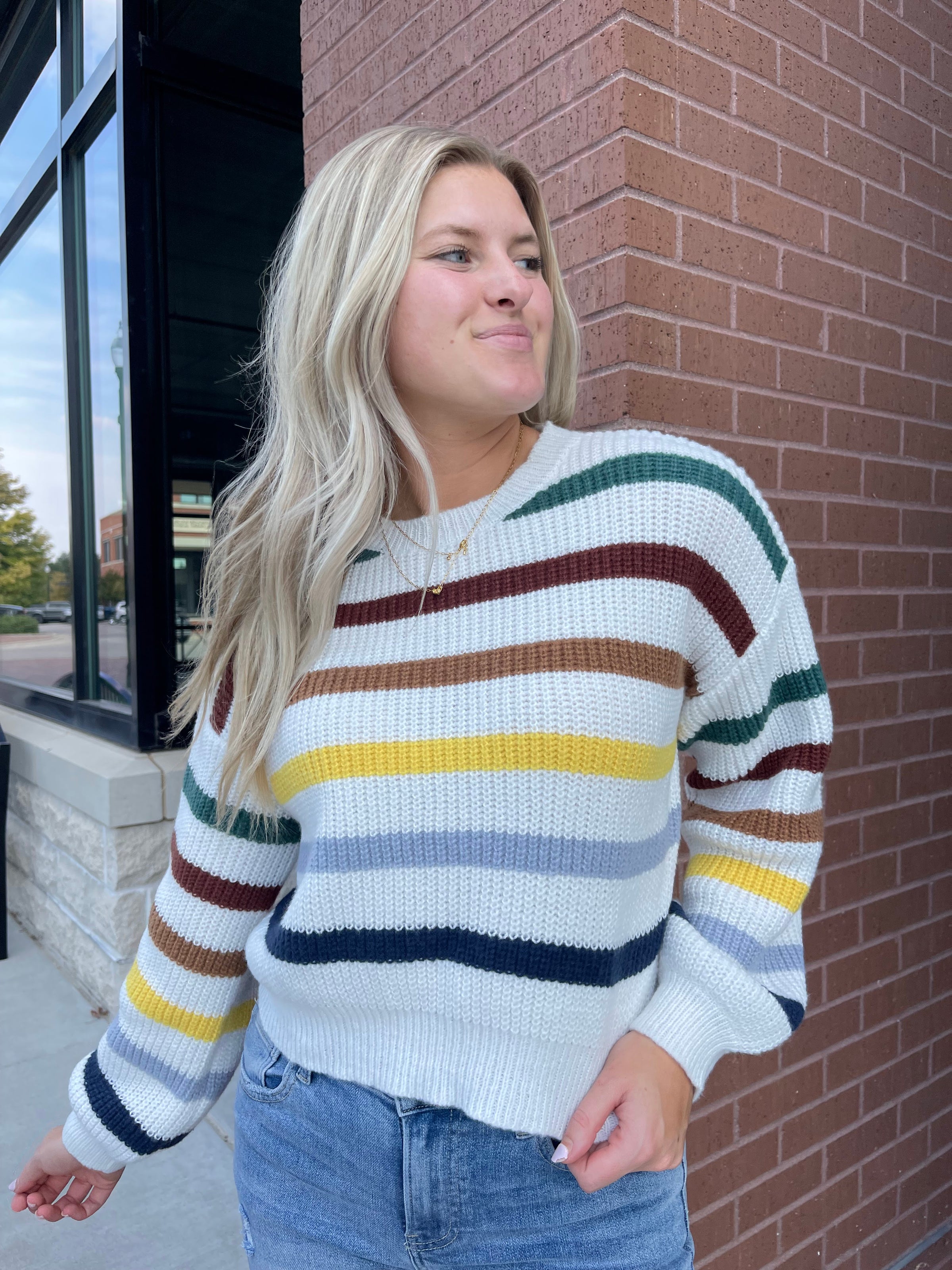 MULTI-COLOR STRIPED SWEATER