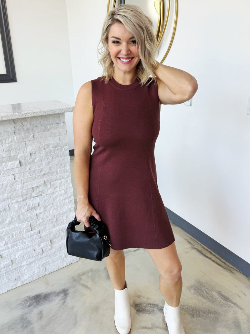HIGH NECK SWEATER DRESS