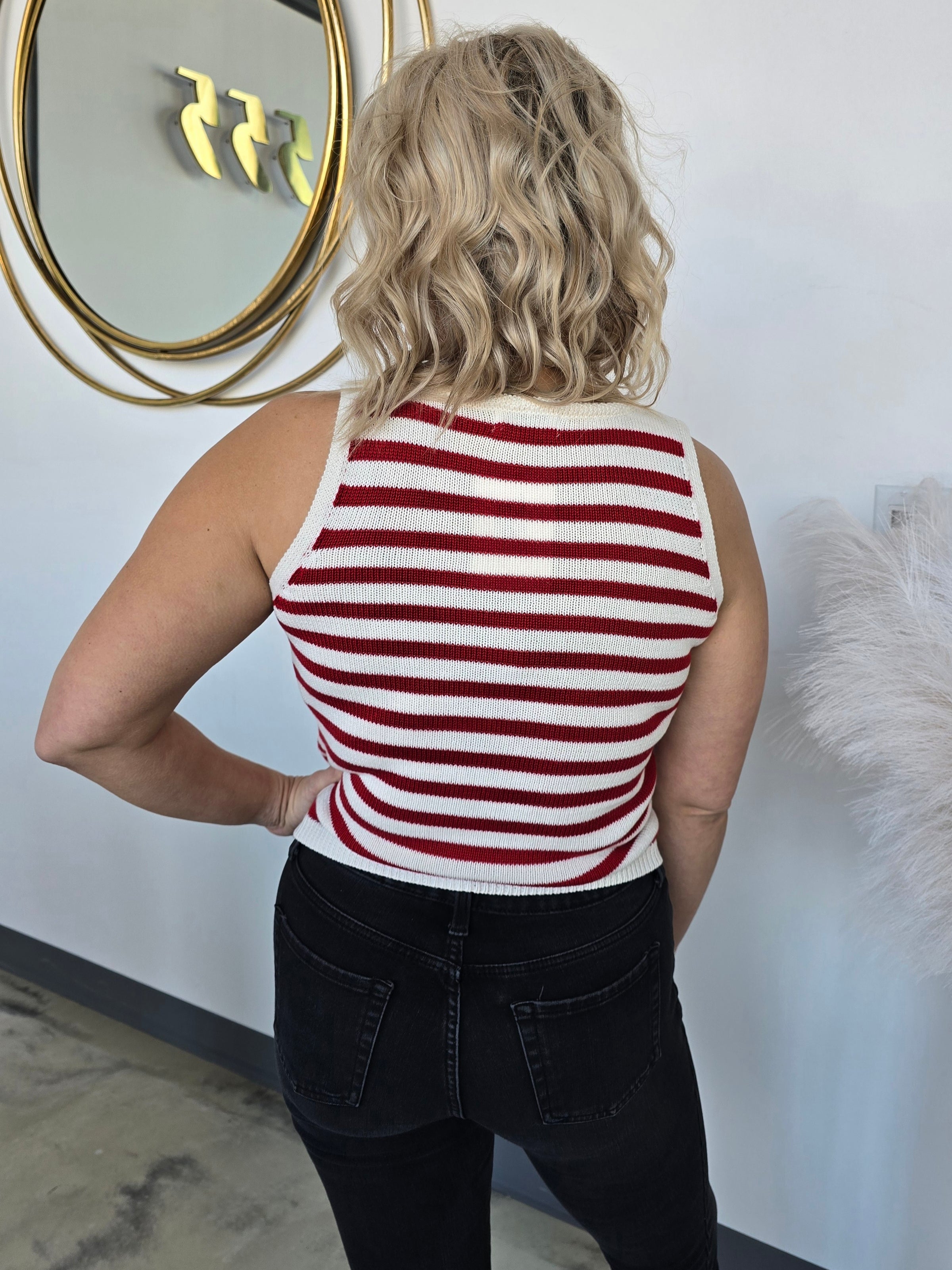STRIPED SWEATER TANK