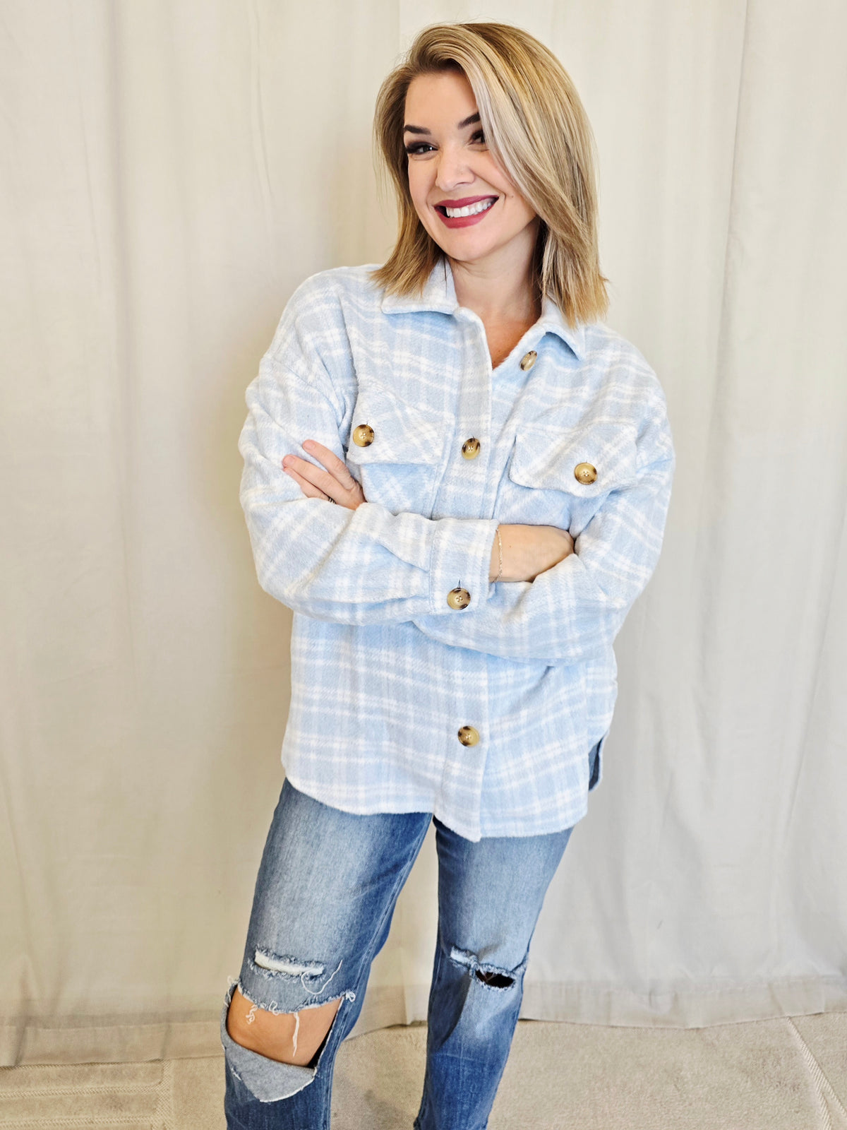 PLAID PRINT SHACKET