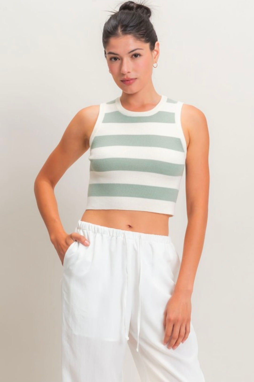 STRIPED TANK KNIT TOP