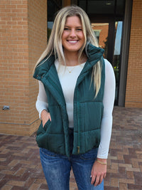 SOLID ZIP UP PUFFER VEST