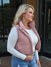 CROPPED PUFFER VEST WITH POCKETS