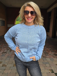 FRONT SEAM CREW NECK SWEATER