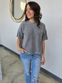 RIBBED SHORT SLEEVE TEE