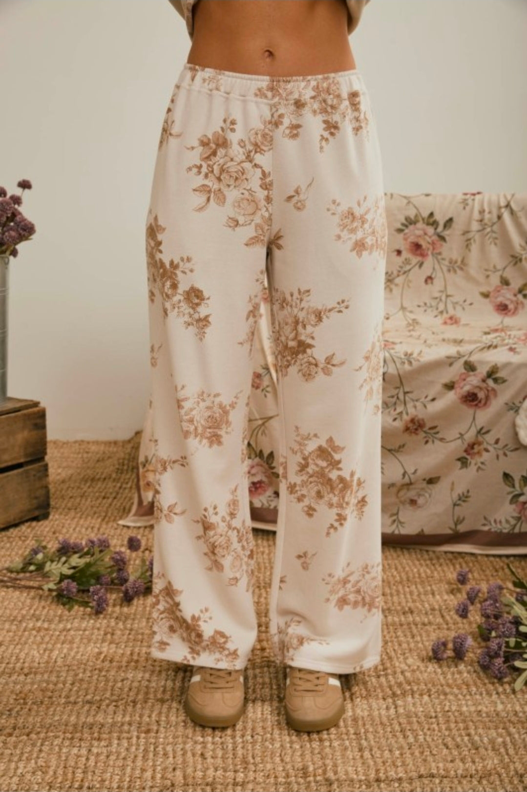 FLORAL WIDE LEG PANT