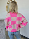 CHECKERED KNIT SWEATER