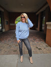 FRONT SEAM CREW NECK SWEATER