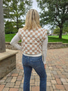 CHECKERED CROPPED PUFFER VEST