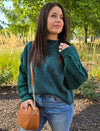 CABLE SLEEVE RELAXED SWEATER