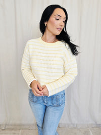 STRIPE CROPPED KNIT TOP