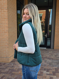 SOLID ZIP UP PUFFER VEST