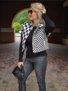 CHECKERED CROPPED PUFFER VEST