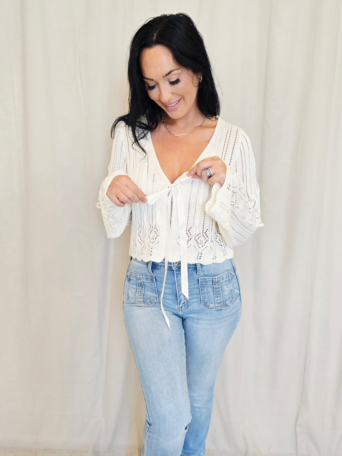 RIBBON TIE CARDIGAN