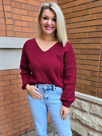 MESH BACK BOW TIE SWEATER