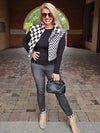 CHECKERED CROPPED PUFFER VEST