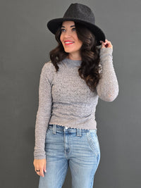 CROCHET HEM SWEATER