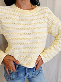 STRIPE CROPPED KNIT TOP