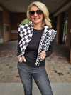 CHECKERED CROPPED PUFFER VEST