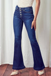 MID RISE BUTTON FLY FLARE JEANS
