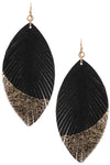 GOLD DIPPED FAUX FEATHER EARRINGS
