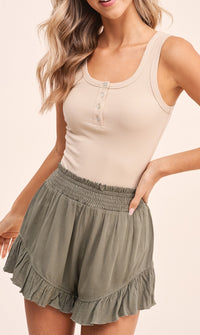 SAND RIBBED BUTTON TANK