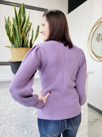 LAVENDER PUFF SLEEVE SWEATER