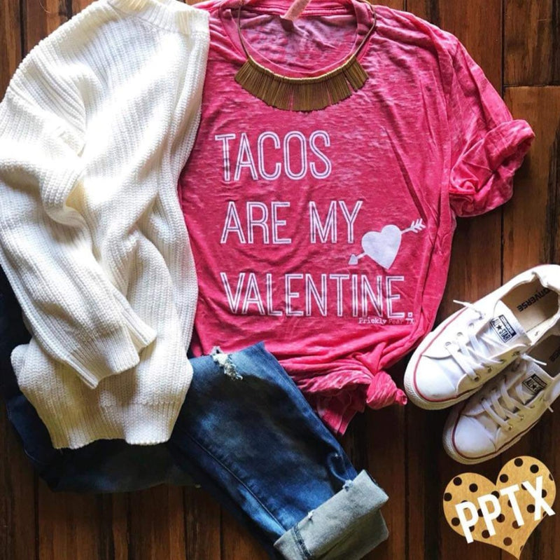 TACOS ARE MY VALENTINE GRAPHIC TEE