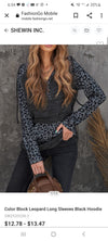 GREY AND NAVY LEOPARD PRINT BUTTONED PULLOVER
