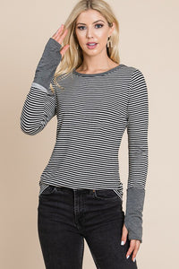 CHARCOAL LONG SLEEVE WITH THUMB HOLE